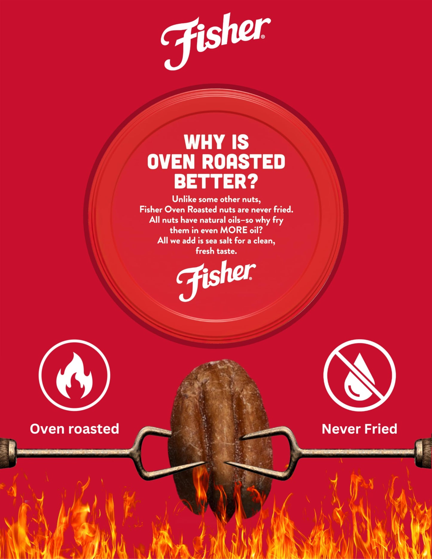 Fisher Fisher Snack Oven Roasted Never Fried Mammoth, Non-Gmo, Made With Sea Salt, Pecans, 6.65 Oz