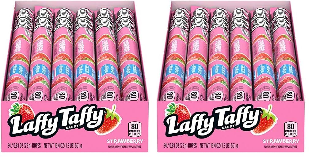 Laffy Taffy Rope Candy, Strawberry Flavor, 0.81 Ounce Ropes (Pack of 48)