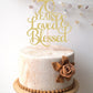 AHAORAY 70th Birthday Cake Topper - Gold Glitter Cardboard Decoration, Model CT-70YEARS