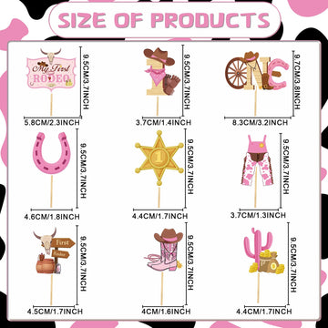Wxiben My First Rodeo Decorations Girls - 36Pcs First Rodeo Birthday Decorations Girl Western Cowgirl 1St Birthday Party Cupcake