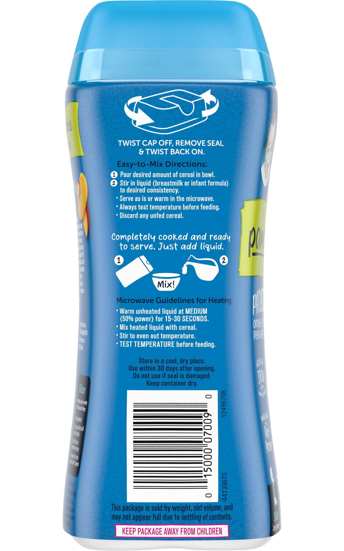 Gerber Baby Cereal Probiotic Oatmeal & Peach Apple Baby Cereal Canister, 8 Oz