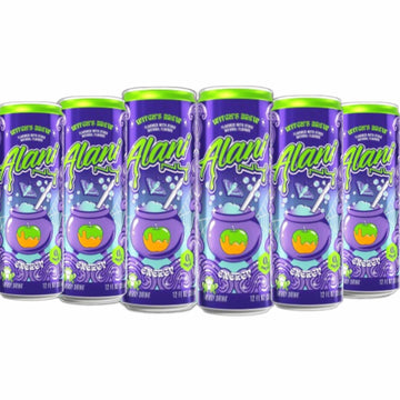 New Alani Energy Drink Witches Brew, Sugar Free, Low Calorie Energy Drinks, 12 Fl Oz Cans, 6 Pack