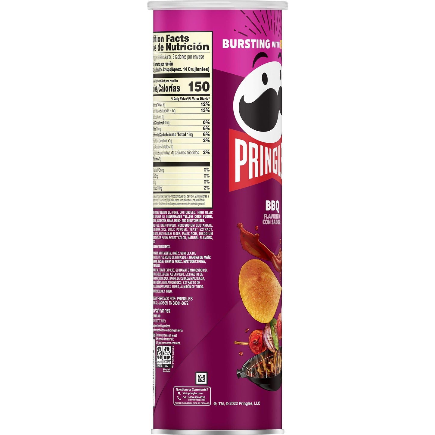 PRINGLES BBQ 5.57OZ (Pack of 14)