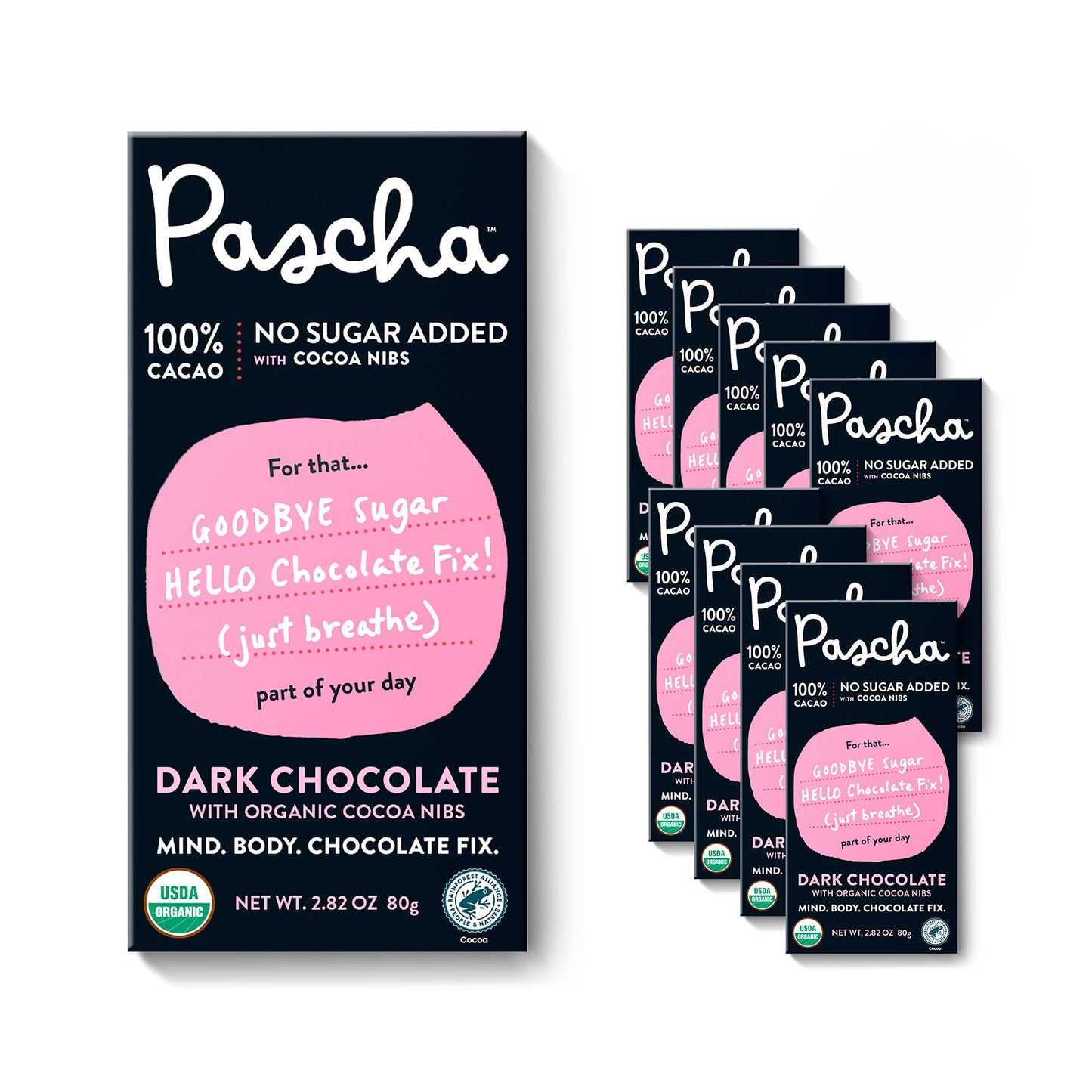 Pascha - Bar Dark Chocolate 100% Nibs - Case Of 10-2.82 Oz