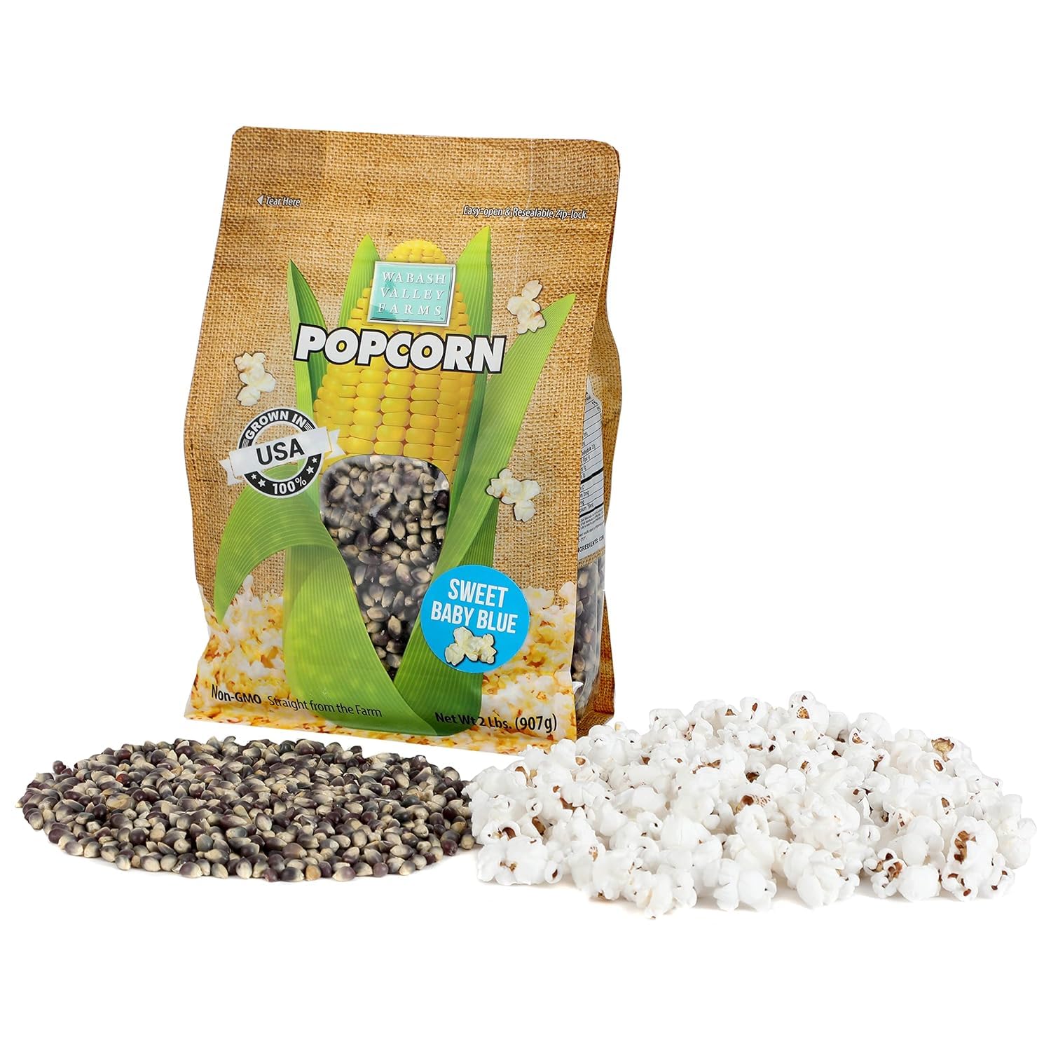 Wabash Valley Farms Popcorn Kernels - Sweet Baby Blue Kernels, Blue Popcorn Kernels, Gourmet Popcorn Kernels for Popcorn Maker, 