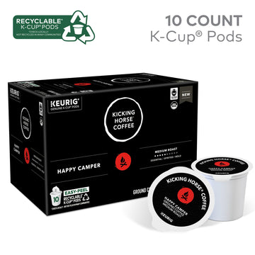 Kicking Horse Coffee Happy Camper Medium Roast Single Serve K-Cup Pods 10 Count