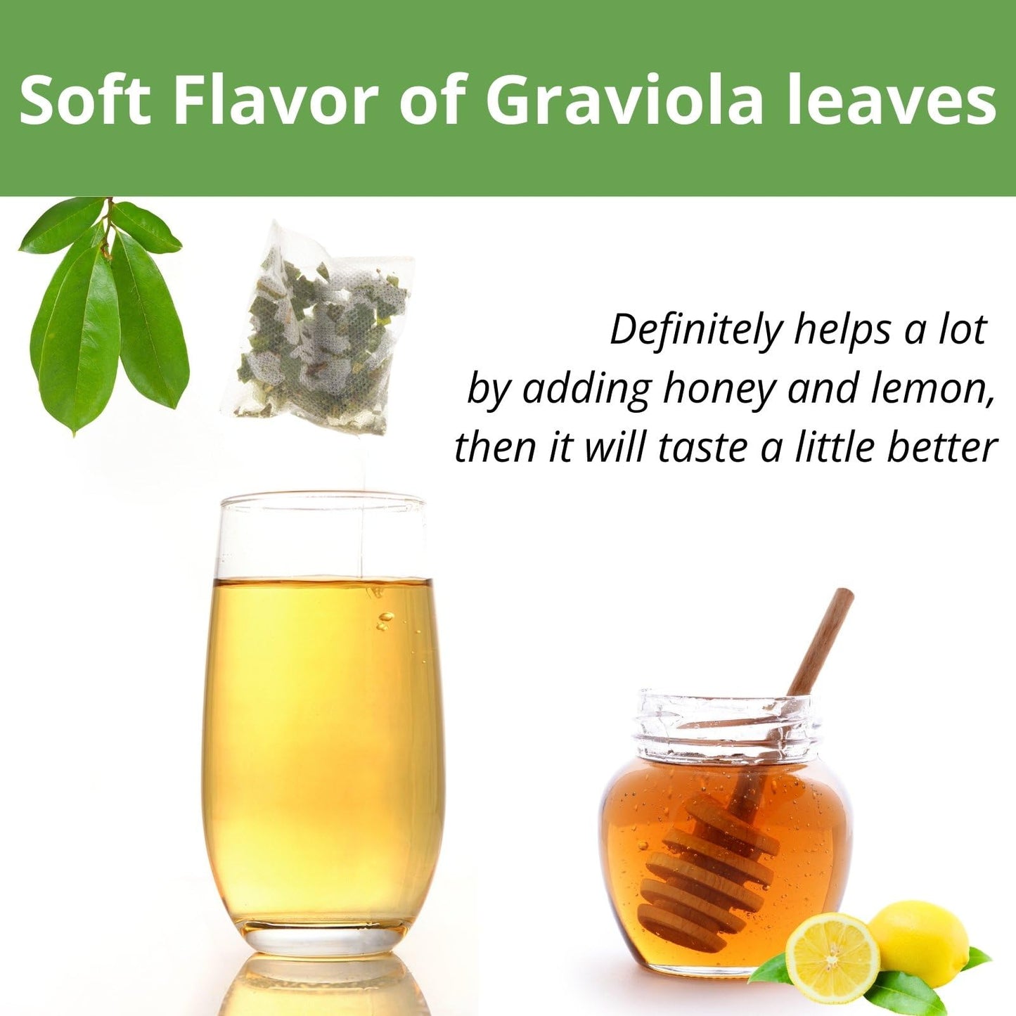VitalForest Soursop Leaves Tea Bags - 40 Dried Tea Bags - Herbal Infusion