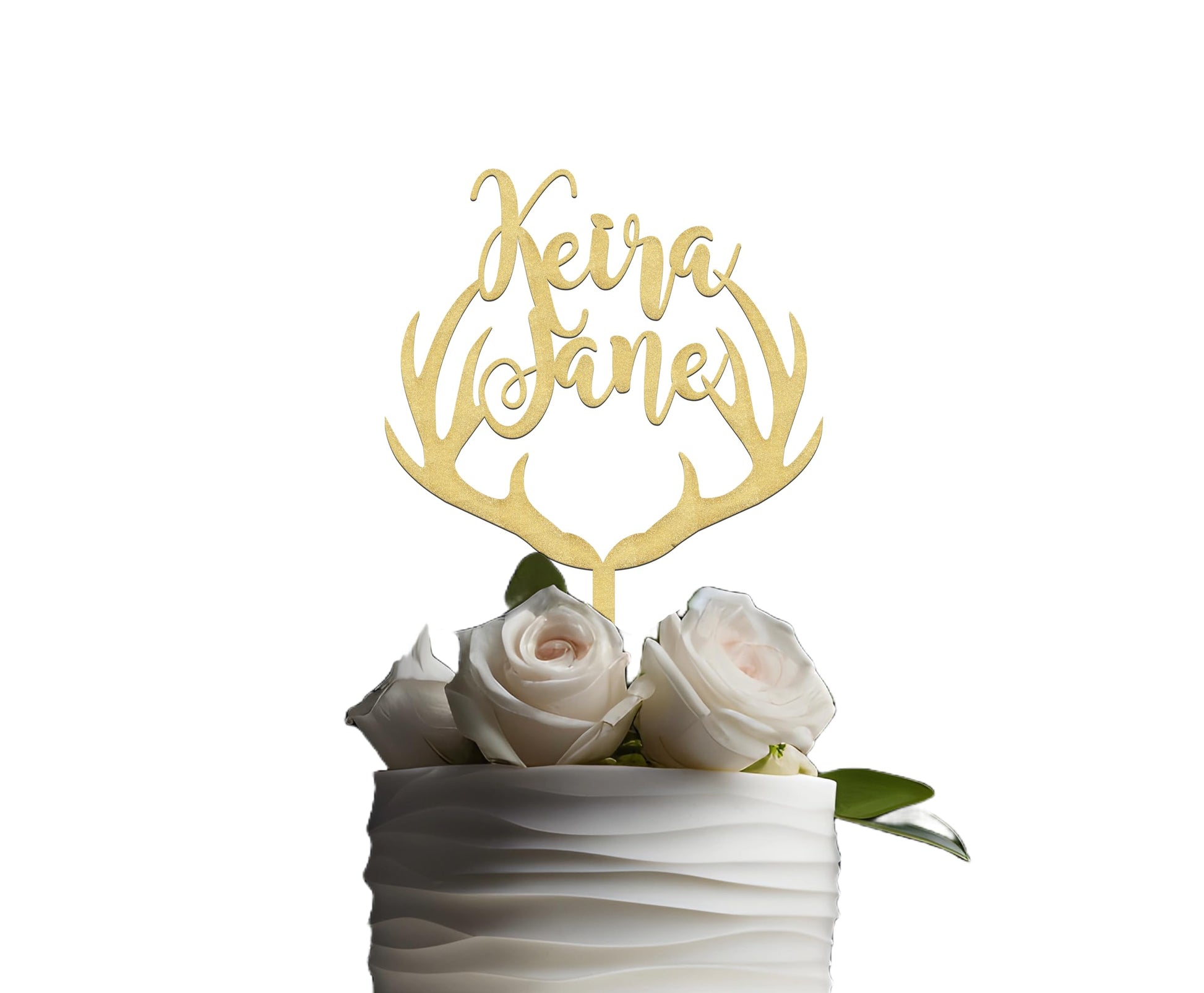 Personalized Antler Baby Shower Cake Topper - Oh Baby  Welcome Baby  Hunting Theme  Custom Name  Gender Reveal D?Cor