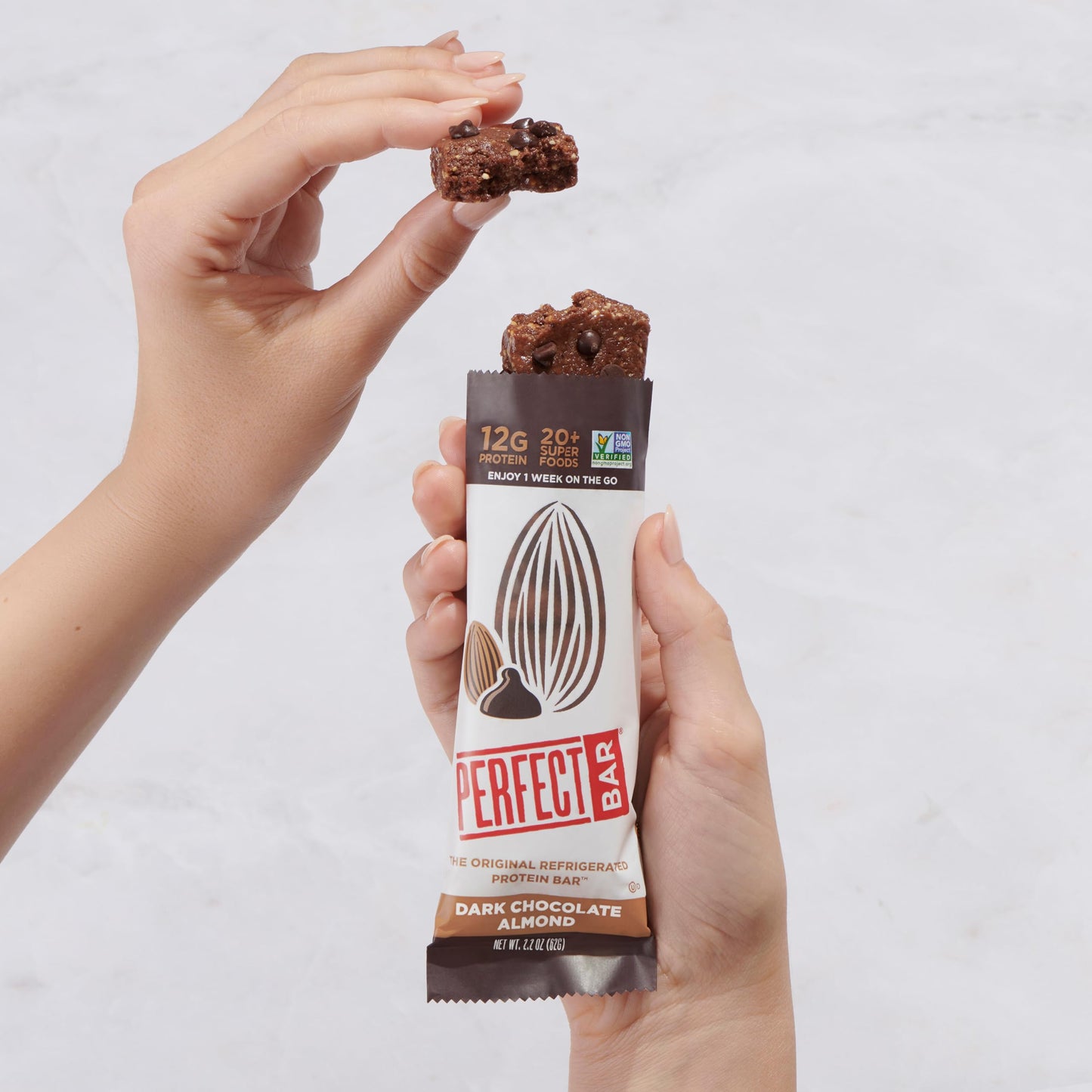 Perfect Bar Original Refrigerated Protein Bar, Dark Chocolate Almond, 2.2 Ounce Bar, 8 Count (Pack of 3)