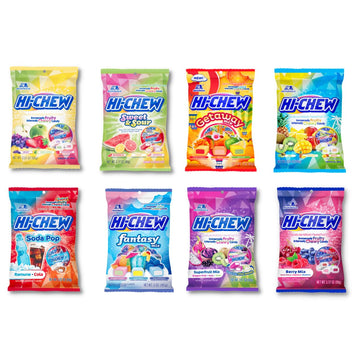 Hi Chew Japanese Fruit Candy - 25.4Oz Bulk Variety Pack - 14 Flavors Chewy Taffy - College Care Package, Birthday Gift Box For K