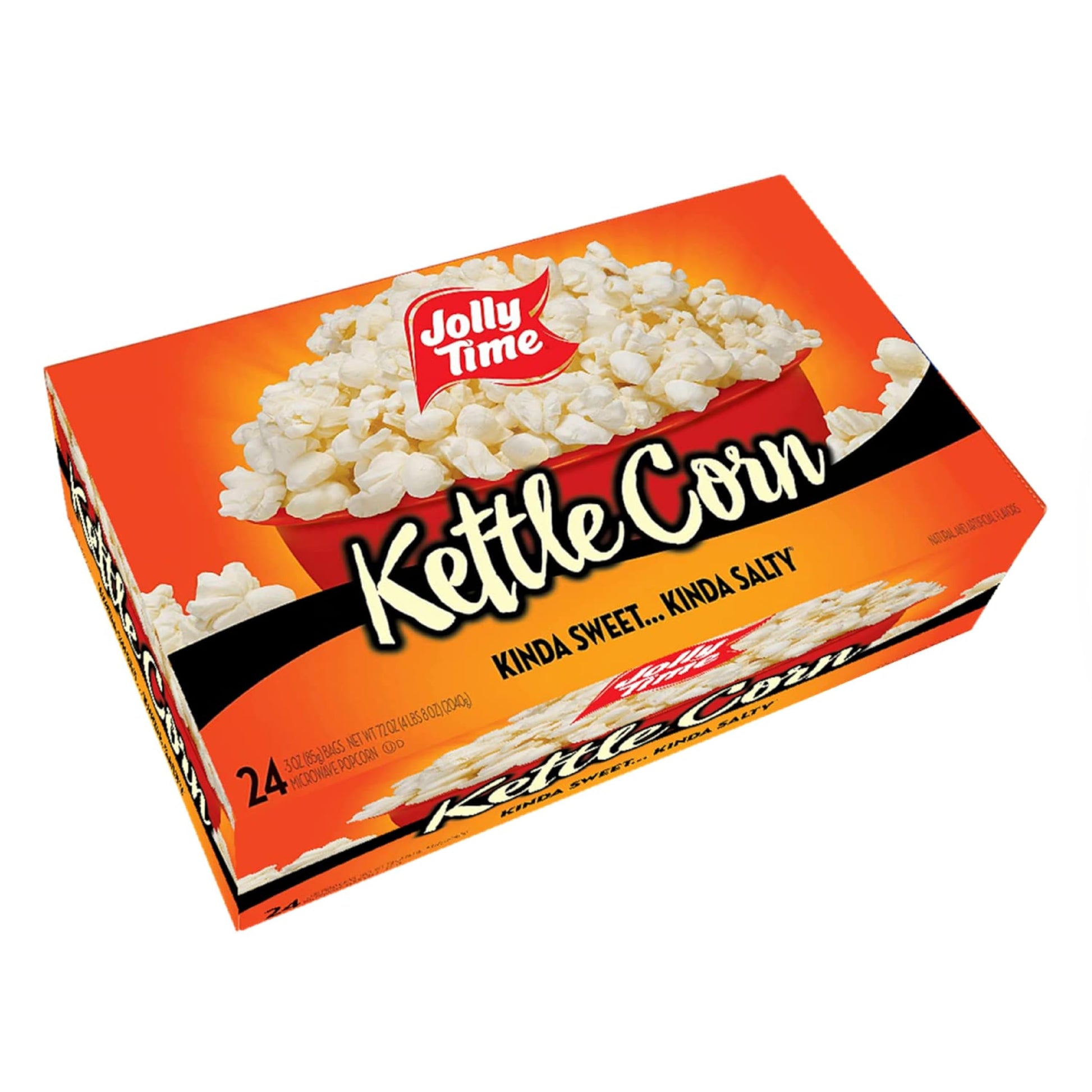 Jolly Time Value Pack Kettle Corn Festival Fun Microwave Kettle Corn | Sweet & Salty Glazed Gourmet Popcorn (3 Ounce, Pack of 24