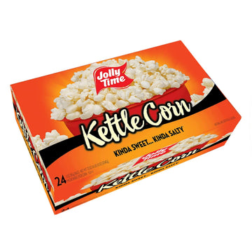 Jolly Time Value Pack Kettle Corn Festival Fun Microwave Kettle Corn | Sweet & Salty Glazed Gourmet Popcorn (3 Ounce, Pack of 24