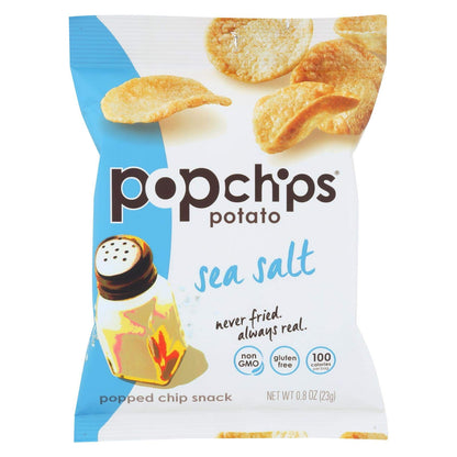 Popchips: Sea Salt Potato Chips 0.8 oz, 24 bags