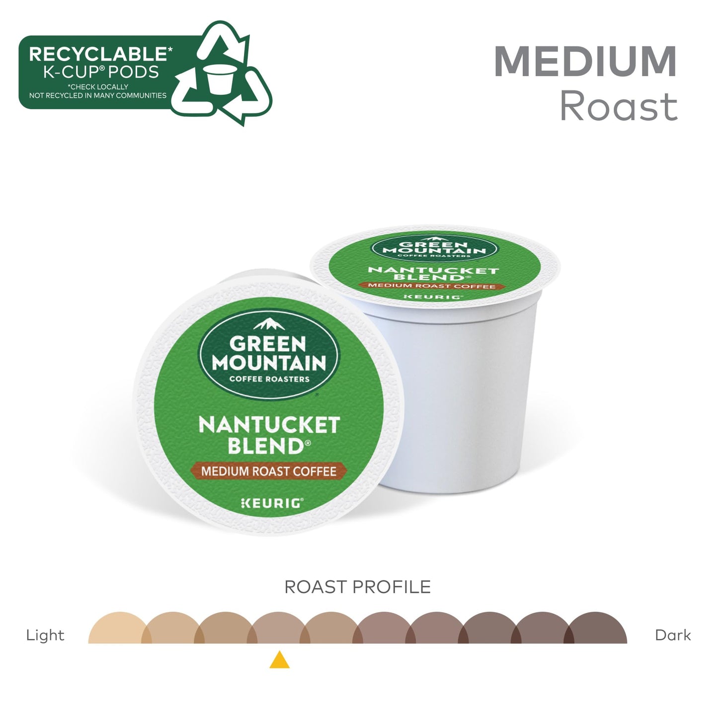 Green Mountain Coffee Roasters Nantucket Blend, Keurig Single Serve K-Cup Pods, Medium Roast Coffee, 60 Count, (6 Packs Of 10)