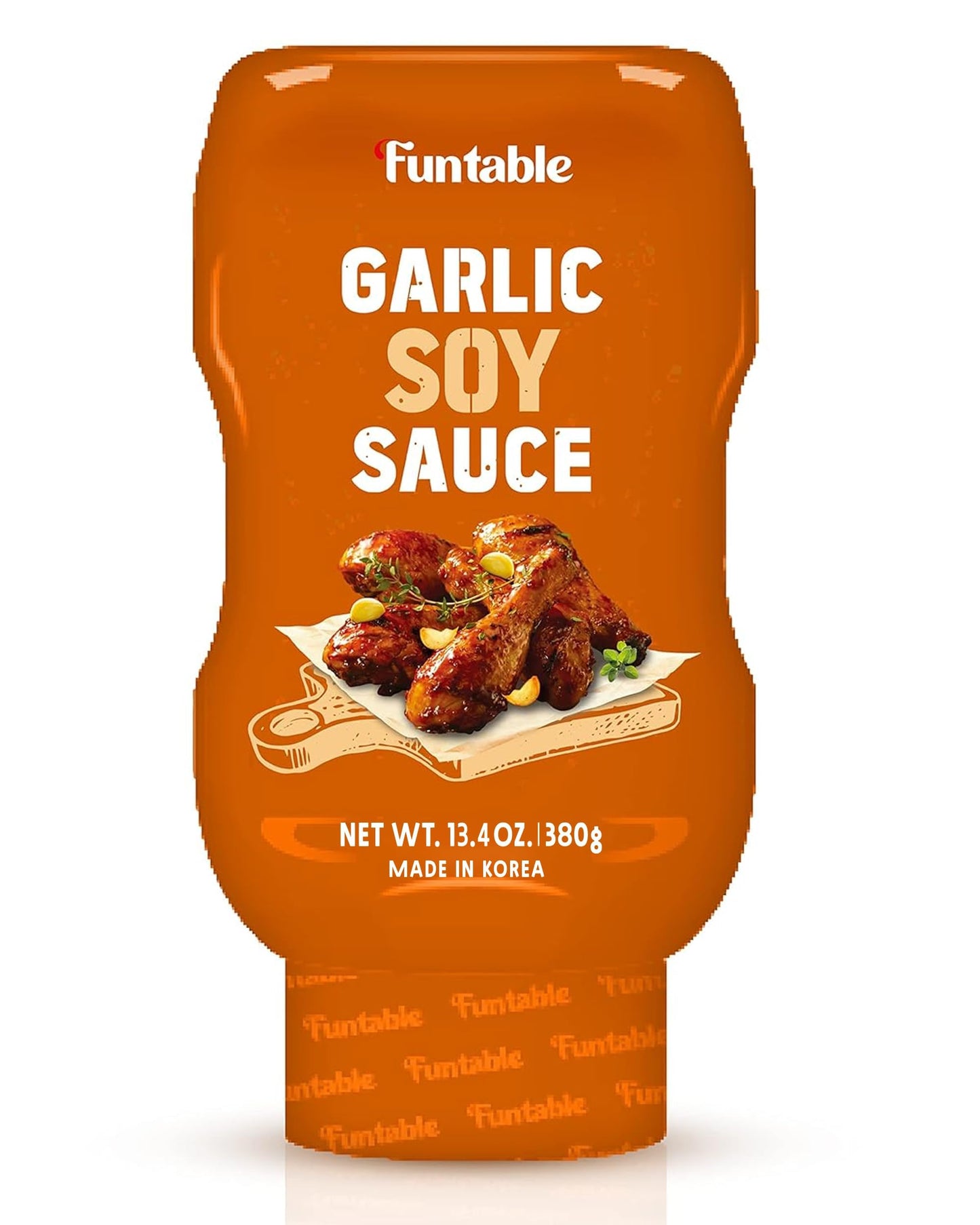Funtable Garlic Soy Sauce (13.4 oz, Pack of 1) - Korean Authentic Garlic Flavored Sweet Sauce, Ideal for Dipping, Marinating, & 