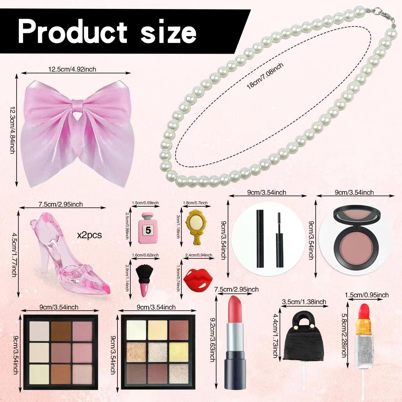15Pcs Makeup Cake Toppers Makeup Cake Decorations Birthday Cake Decorations Bridal Shower Cake Topper Makeup Birthday Party Supp