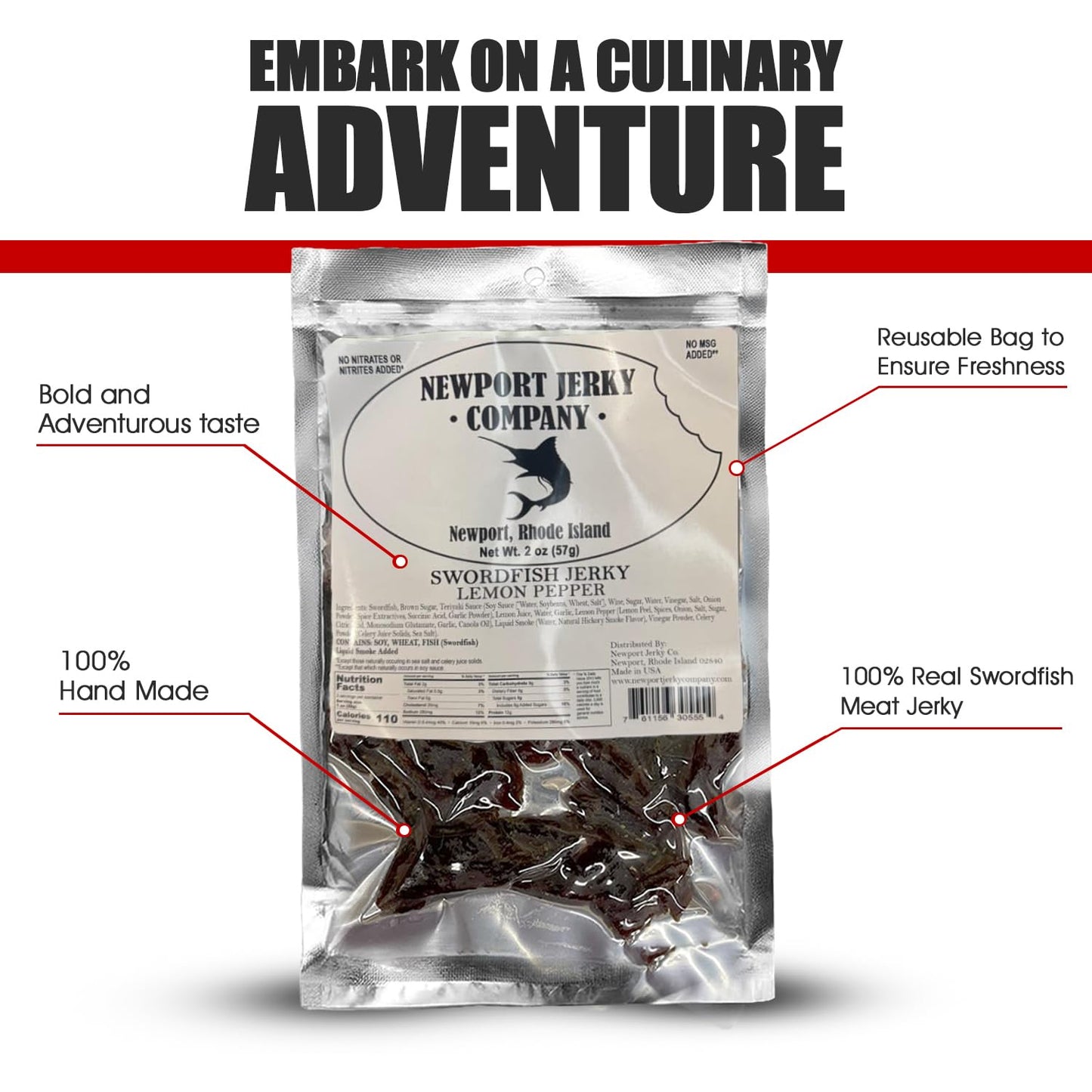 NEWPORT JERKY COMPANY decorative replica bladefish Jerky - 2 Ounce Pack, High Protein Snack