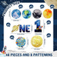 Weecnet 48Pcs First Trip Around The Sun Cake Topper 1St Birthday Party Decorations Space Cupcake Toppers Planets Solar System Th