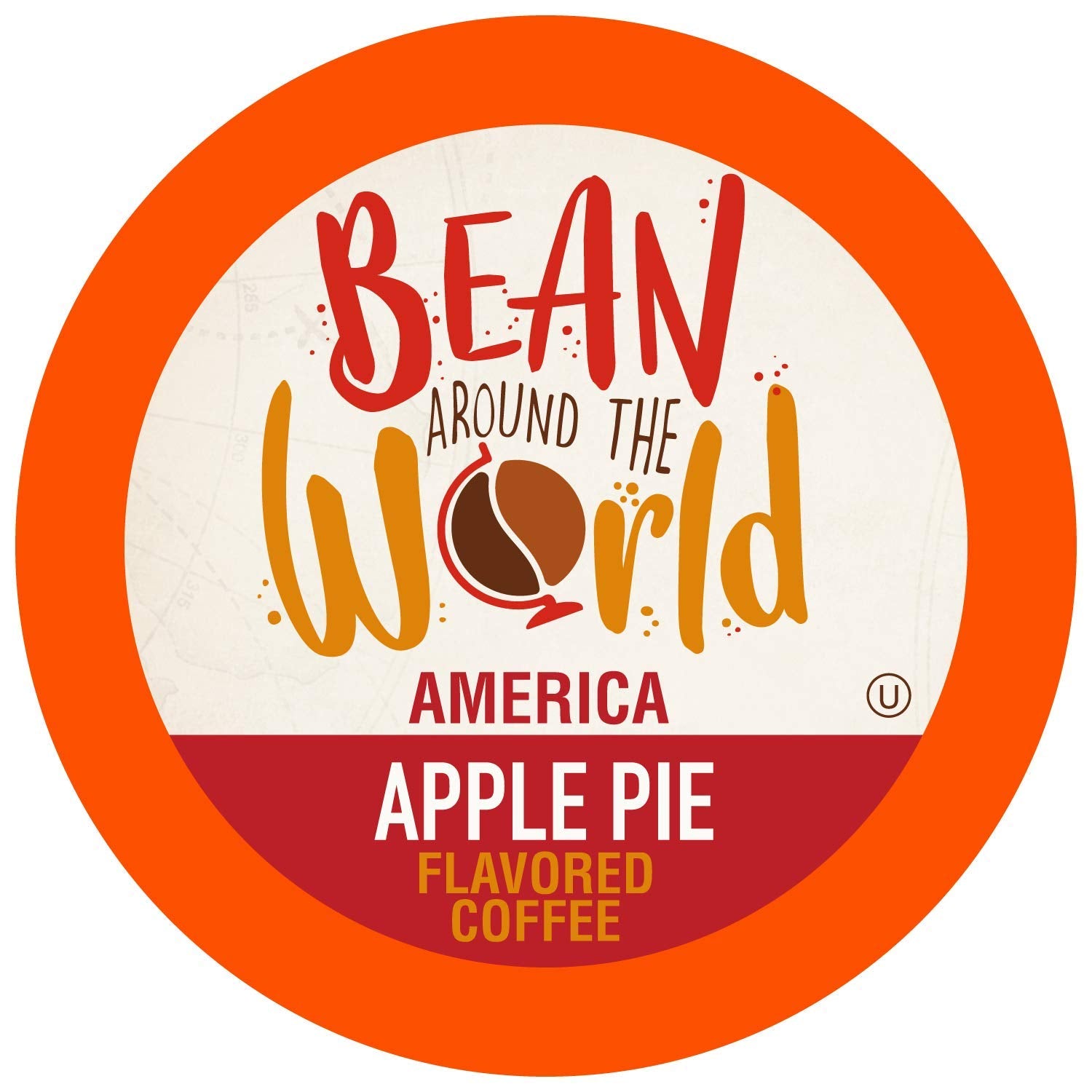 BEAN AROUND THE WORLD Flavored Coffee Compatible with 2.0 Keurig K Cup Brewers, Apple Pie, 40 Count Pack