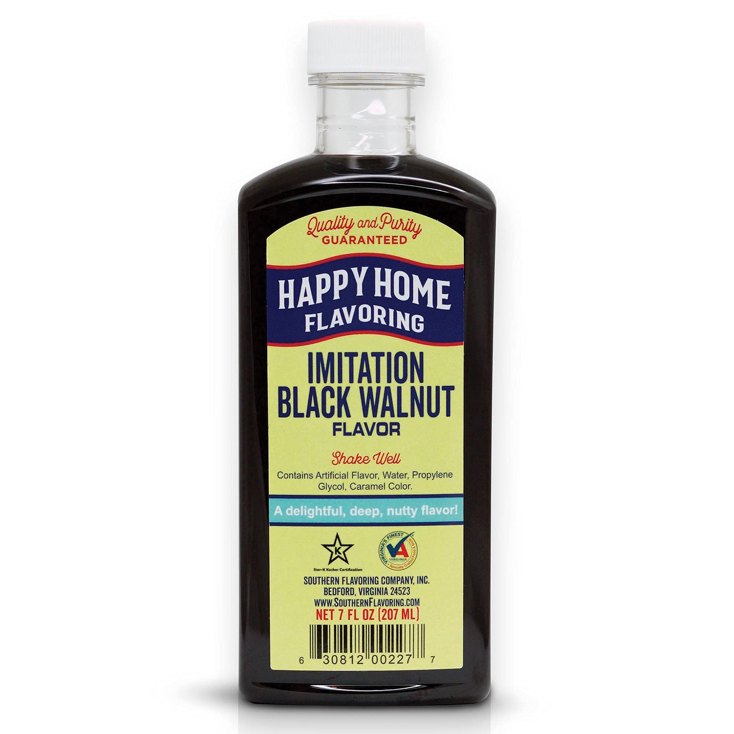 Happy Home Imitation Black Walnut Flavoring, Non-Alcoholic, 7 Fl Oz, Certified Kosher