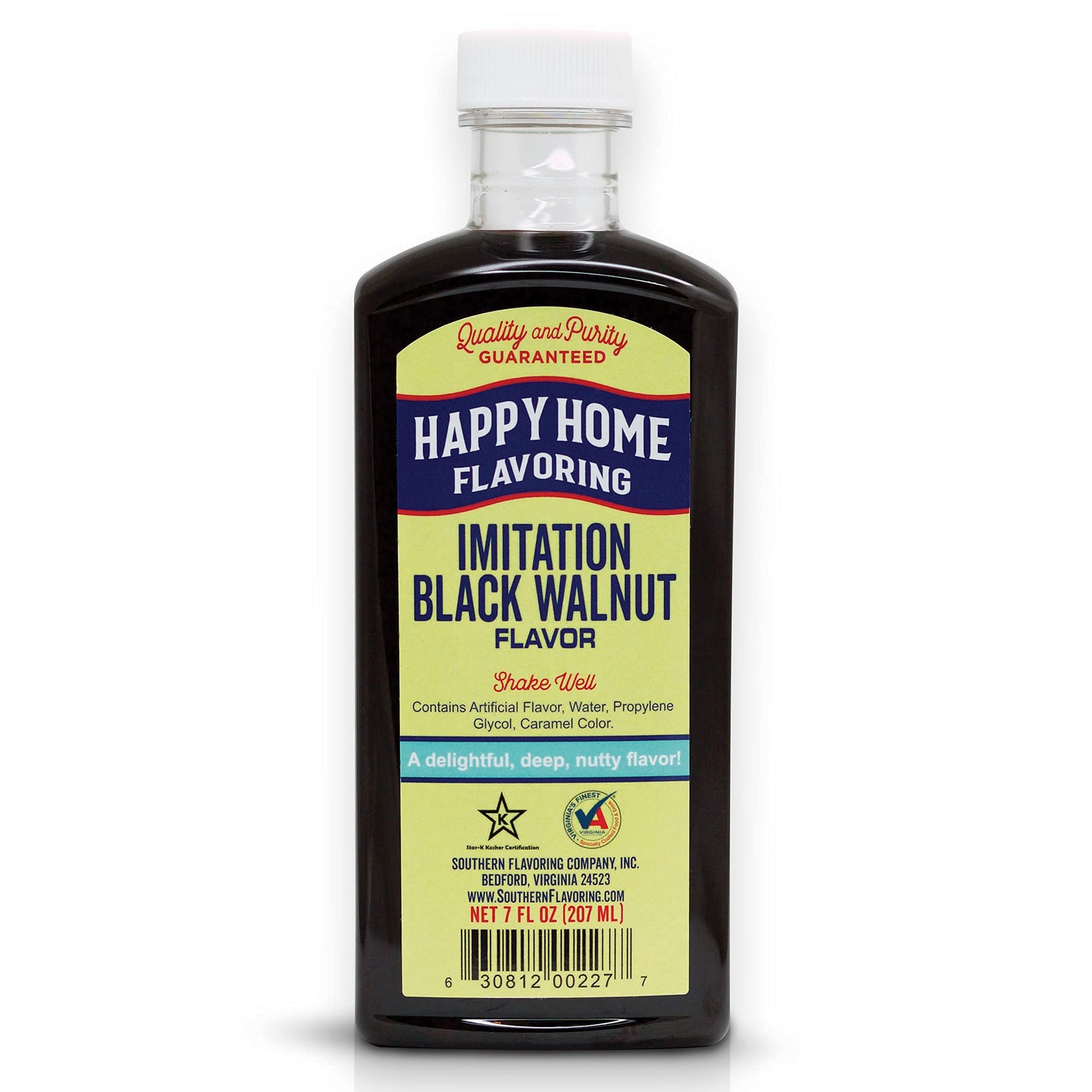 Happy Home Imitation Black Walnut Flavoring, Non-Alcoholic, 7 Fl Oz, Certified Kosher