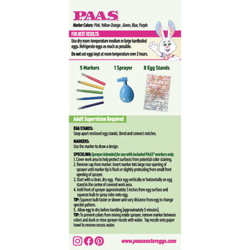 Paas Speckle Spray Easter Egg Decorating Kit - Fun & Easy Speckled Designs With Markers, Sprayer, And 5 Colorful Markers For Vib