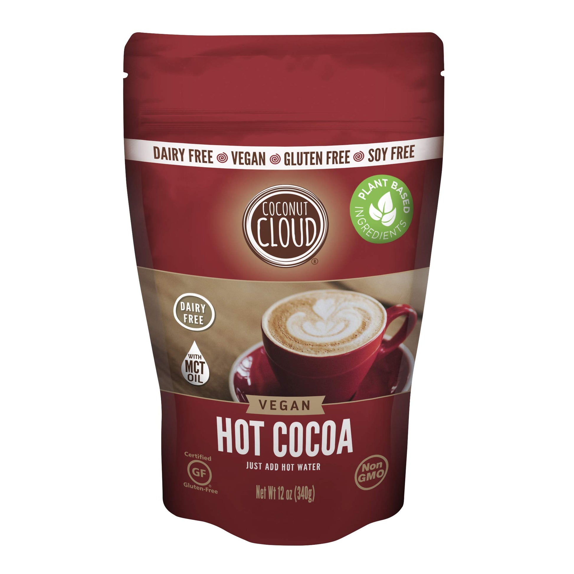 Coconut Cloud Dairy-Free Instant Hot Cocoa Mix, Vegan, 12 oz, Rich Brown