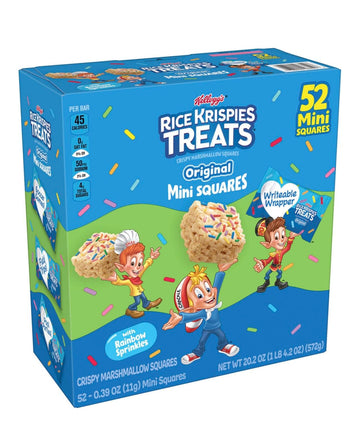 Kelloggs Rice Krispies Treats Mini Squares, Original with Rainbow Sprinkles (52 ct.)