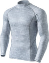 Tsla Mens Thermal Long Sleeve Compression Shirts, Mockturtleneck Winter Sports Running Base Layer Top, Heatlock Mock Neck Print