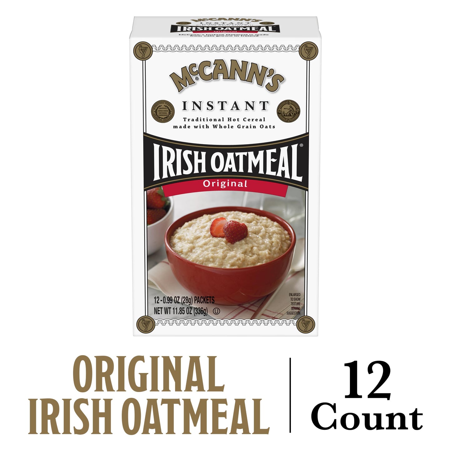 McCann s Irish Oatmeal Instant Oatmeal, Regular, 12 Count (Pack of 12)