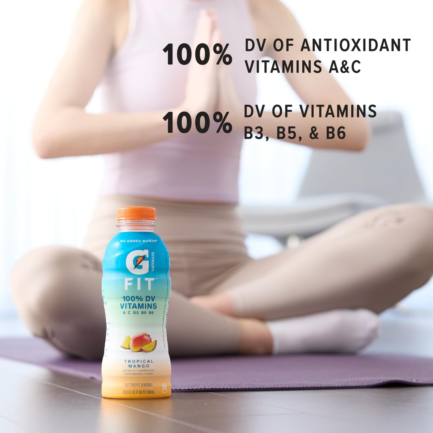 Gatorade Fit Electrolyte Beverage, Healthy Real Hydration, Tropical Mango, 16.9.Oz Bottles (12 Pack)