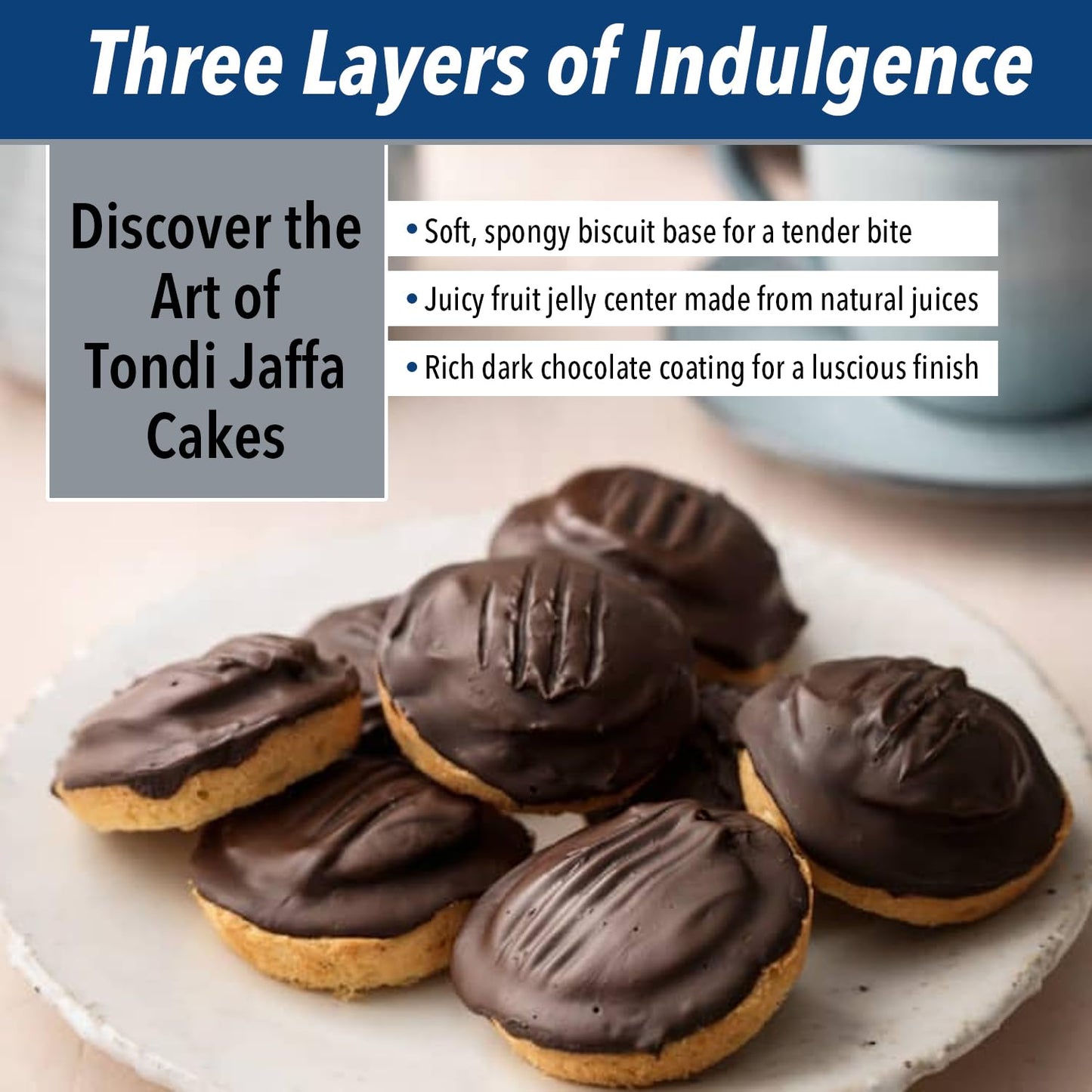 Tondi Variety 6 Pack European Biscuits, Jaffa Cakes 2 Orange Filling, 2 Strawberry Filling And 2 Cherry Filling 137G/Each