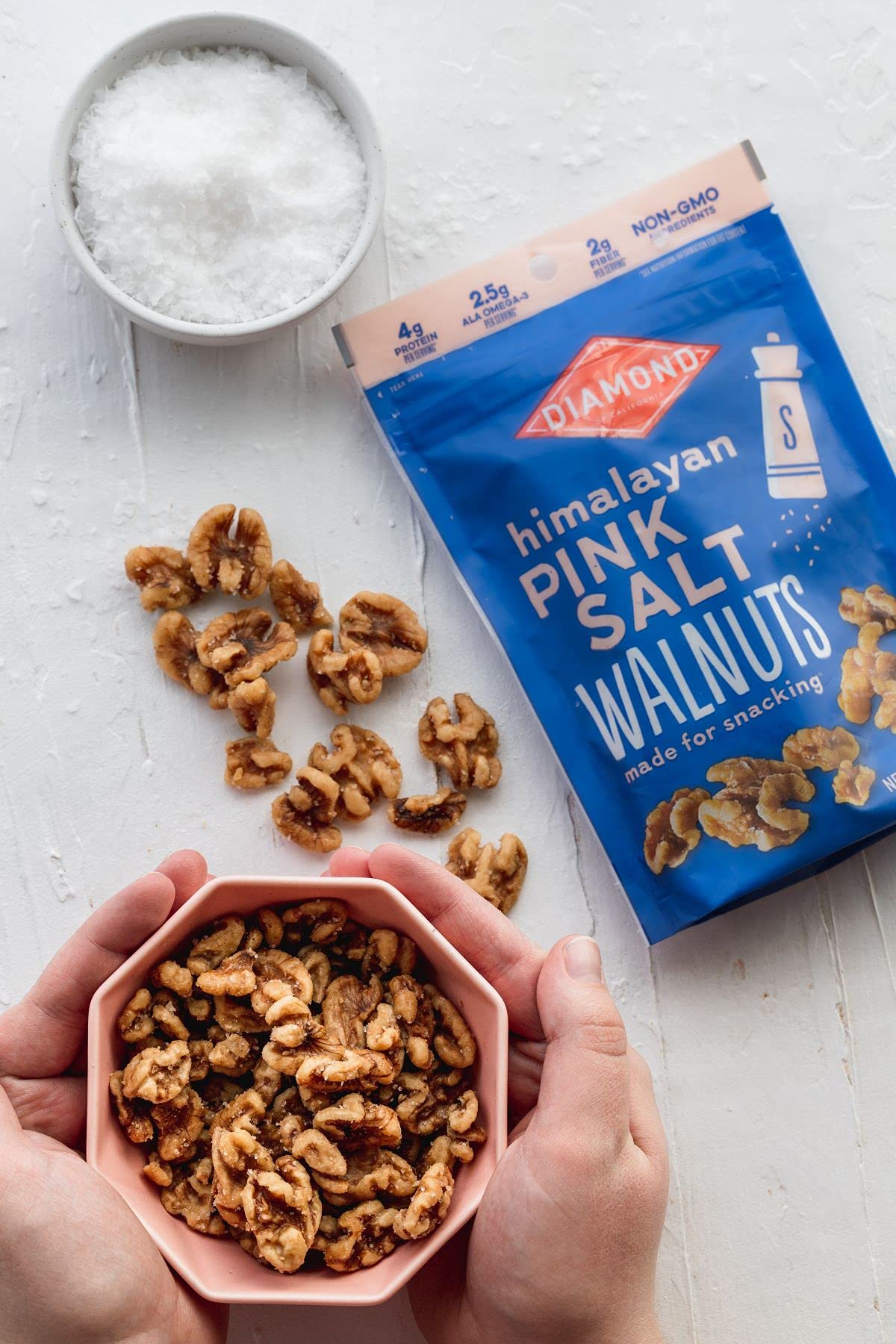 Diamond Of California Himalayan Pink Salt Walnut Snack Nuts, 4 Oz. (4 Pack)
