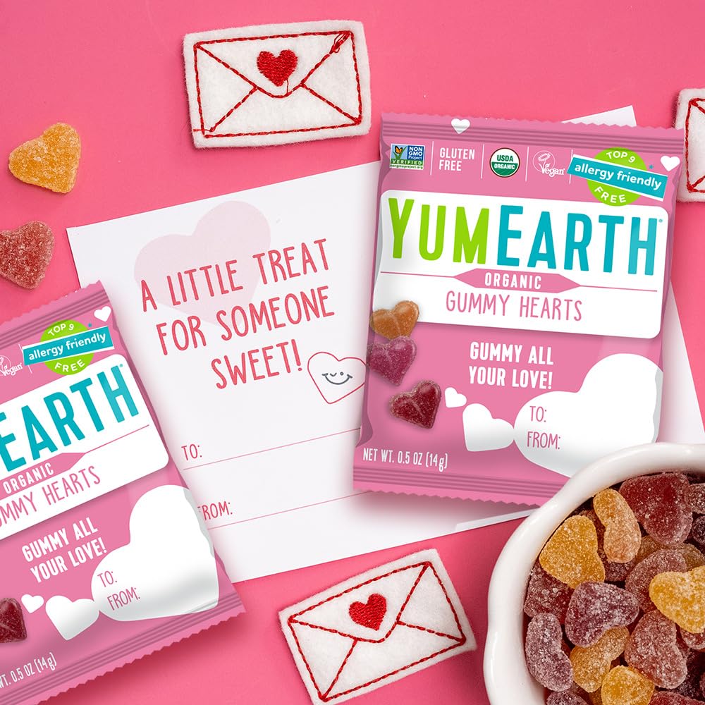 Yumearth Organic Assorted Gummies And Lollipops Valentines, 9.38 Ounce, Allergy Friendly, Gluten Free, Non-Gmo, Vegan, No Artifi