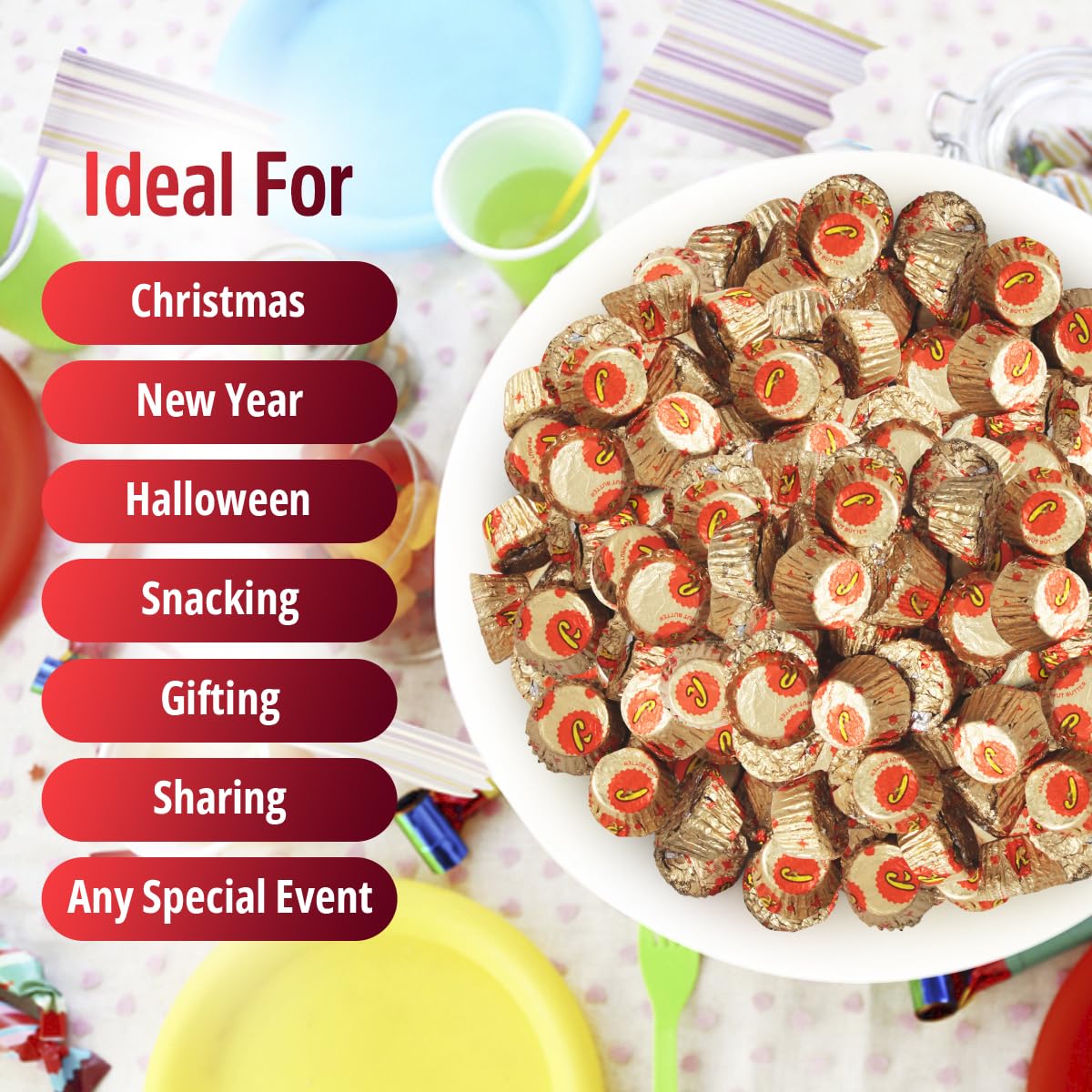 Peanut Butter Miniature Cups, 2Lb Pack Of Peanut Butter Cups Bulk, Perfect Reescups For Stocking, Dessert Toppings, Party Favors And Gift Baskets, Ideal For Gifting Or Everyday Enjoyment