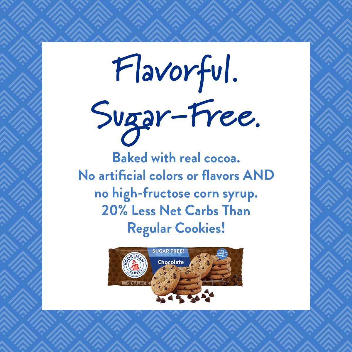 Voortman Bakery, Sugar Free Chocolate Chip Cookies, Crispy, Crunchy Cookies, 8Oz, Pack Of 4