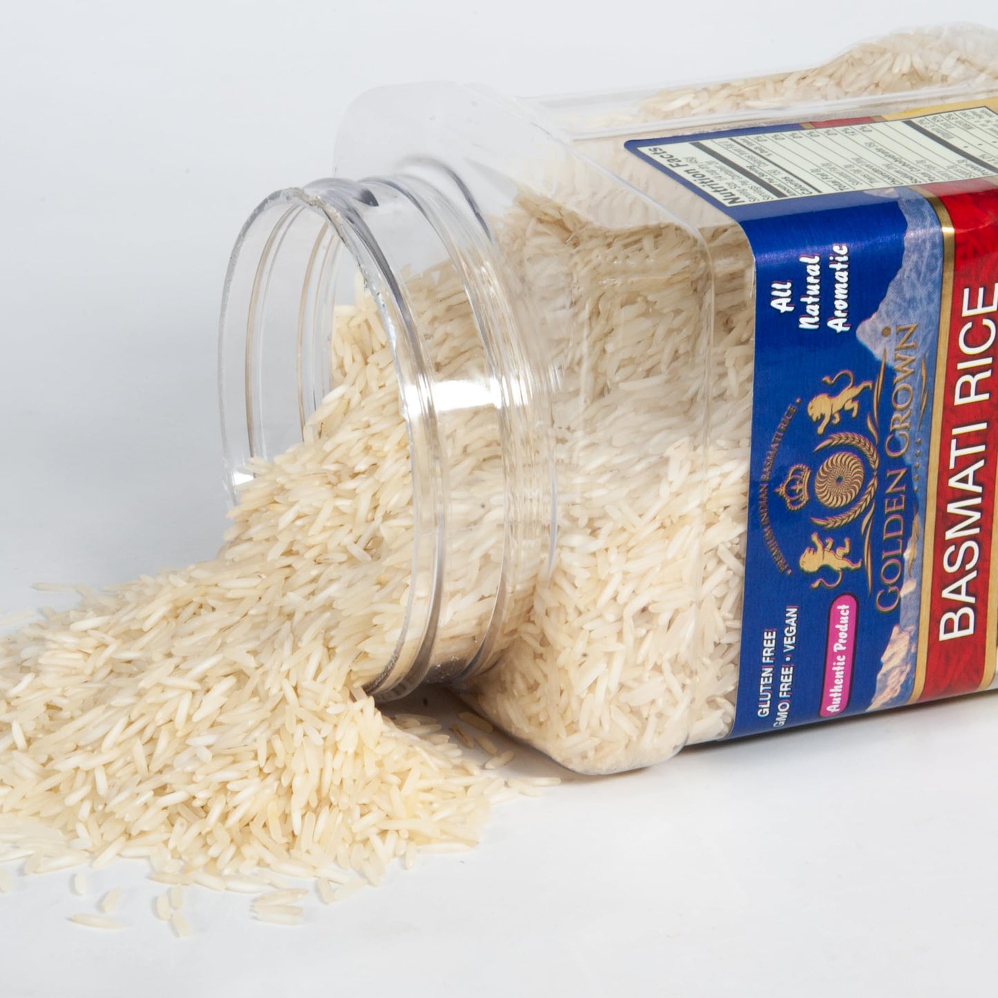 Golden Crown White Basmati Rice - 32 Oz (2Lb), Premium Quality Gluten-Free, Kosher & Halal, Naturally Aged Long Grain Non-Sticky