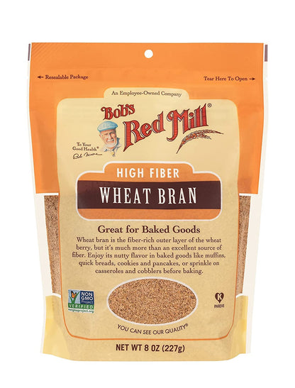 Bobs Red Mill Wheat Bran, 8oz (Pack of 1) - Non GMO, Vegan, Kosher