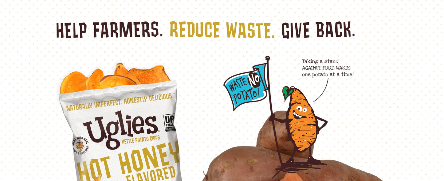 Uglies Hot Honey Sweet Potato Kettle-Cooked Potato Chips, Gluten-Free Snacks, Kosher-Friendly, Non-Gmo Chips, Snacks For Kids Or