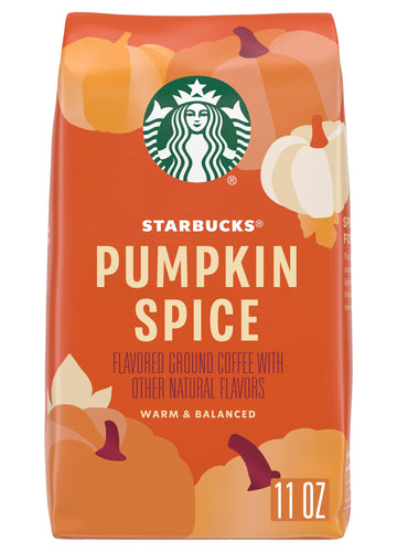 Starbucks Flavored Ground Coffee, Pumpkin Spice Flavored Coffee, Limited Edition Seasonal Ground Coffee, Warm & Balanced Notes, 11-Ounce Bag (Pack Of 1)