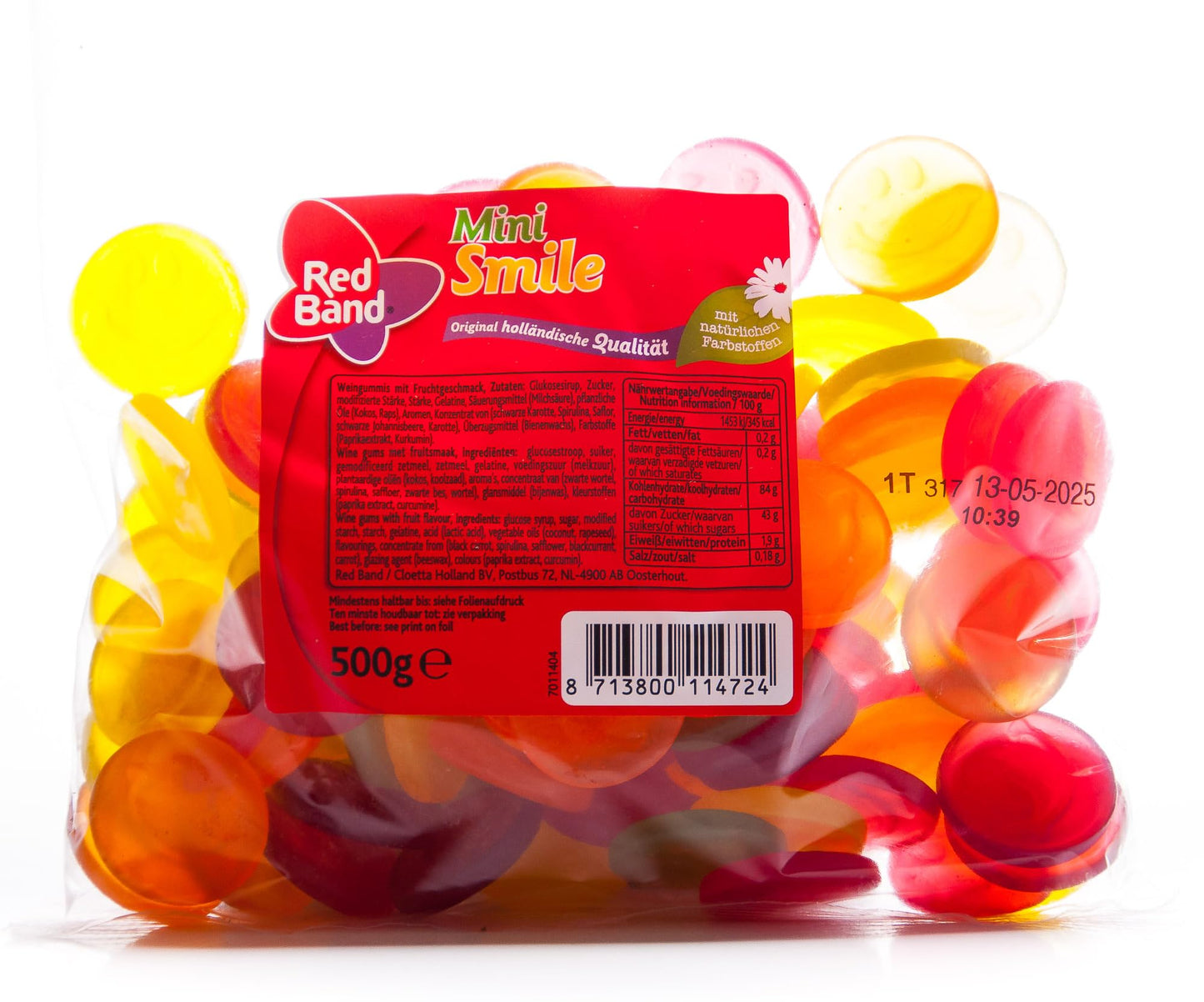 Red Band Mini Smile, Fruchtgummi, Beutel, 500G