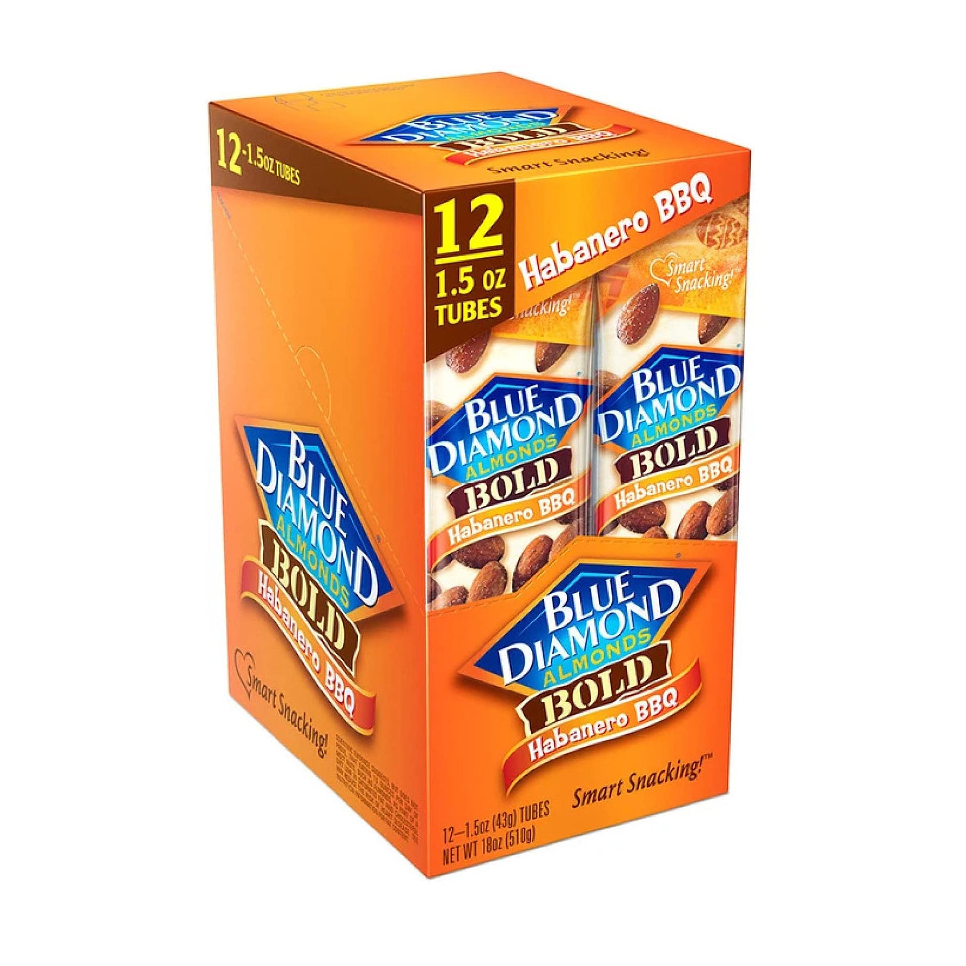 Blue Diamond Almonds, Bold Habanero BBQ, 1.5 Ounce, (Pack of 24)