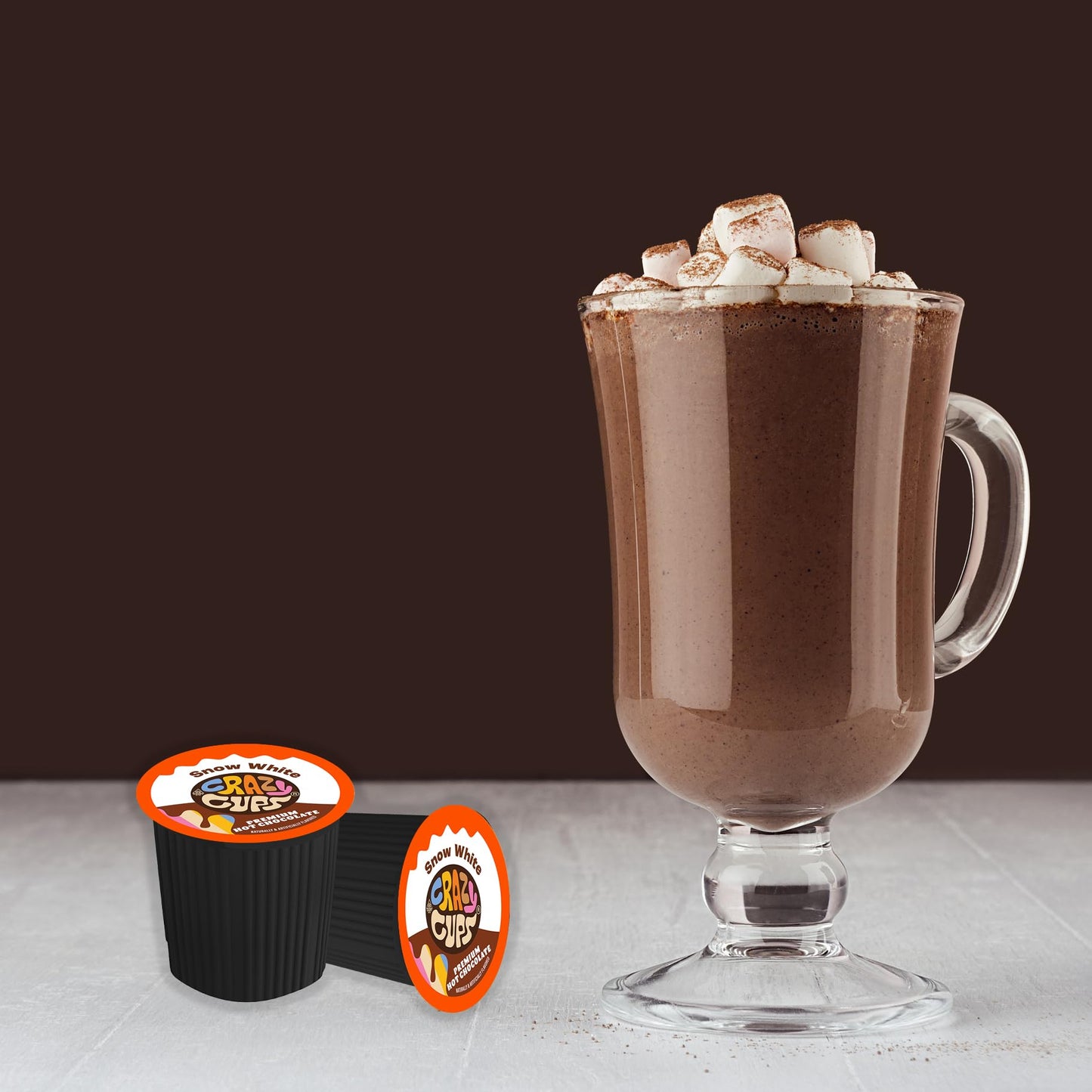 Crazy Cups White Hot Chocolate Pods, Rich & Creamy Flavored Hot Chocolate Single Serve Capsules For Keurig K Cup Malt-Inspired, 22 Count