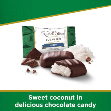 Russell Stover Sugar Free Coconut with Stevia - Sweet Coconut in Chocolate Candy, 3 oz. Bag (pack of 12)