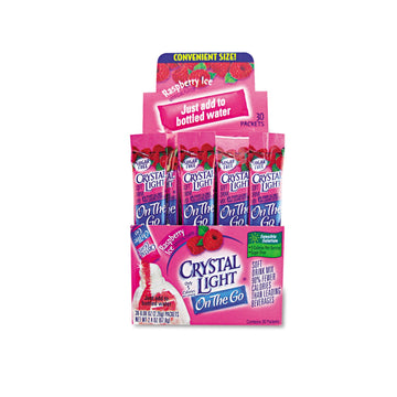Crystal Light 79800 Flavored Drink Mix, Raspberry Ice, 30 .08oz Packets/Box