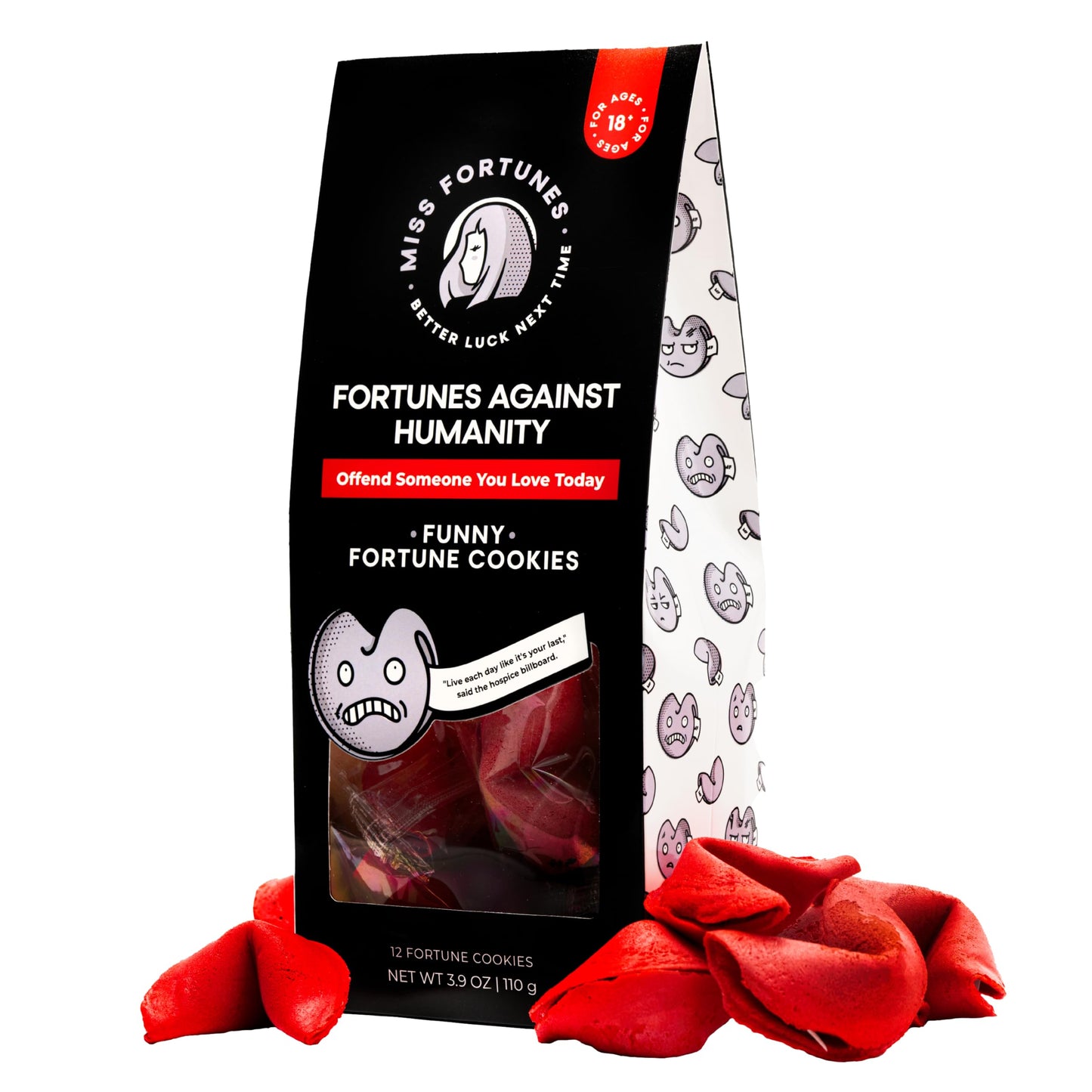 MISS FORTUNES Funny Fortune Cookies - 12 Count, Individually Wrapped, Dark Humor Party Idea, Against Humanity Theme