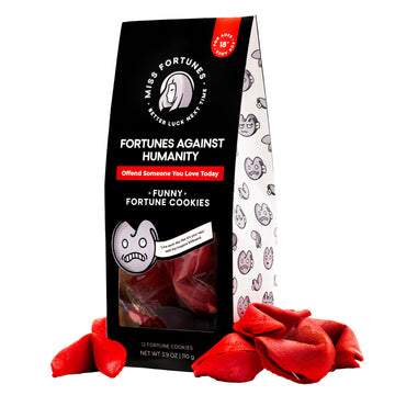 MISS FORTUNES Funny Fortune Cookies - 12 Count, Individually Wrapped, Dark Humor Party Idea, Against Humanity Theme