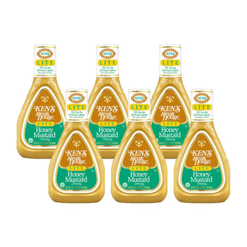 Ken's Steak House Lite Honey Mustard Dressing 16 Fl Oz (Pack of 6)