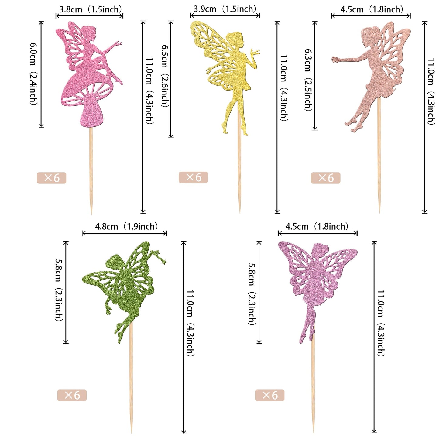 30 Pcs Fairy Cupcake Toppers Glitter Flower Angel Fairy Cupcake Picks Ballet Dancer Cupcake Decorations For Wedding Bridal Showe