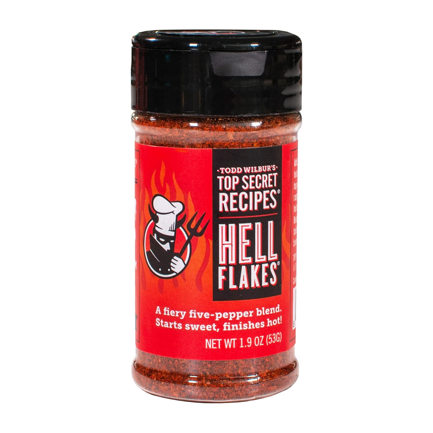 Todd Wilburs Top Secret Recipes Crushed Red Pepper Flakes - Unique Blend of 5 Peppers - 1.9 oz, 2 Pack